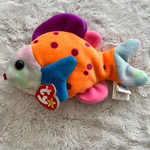 Ty Beanie Babies Lips the Fish Multicolour 1999 Vintage Retired
